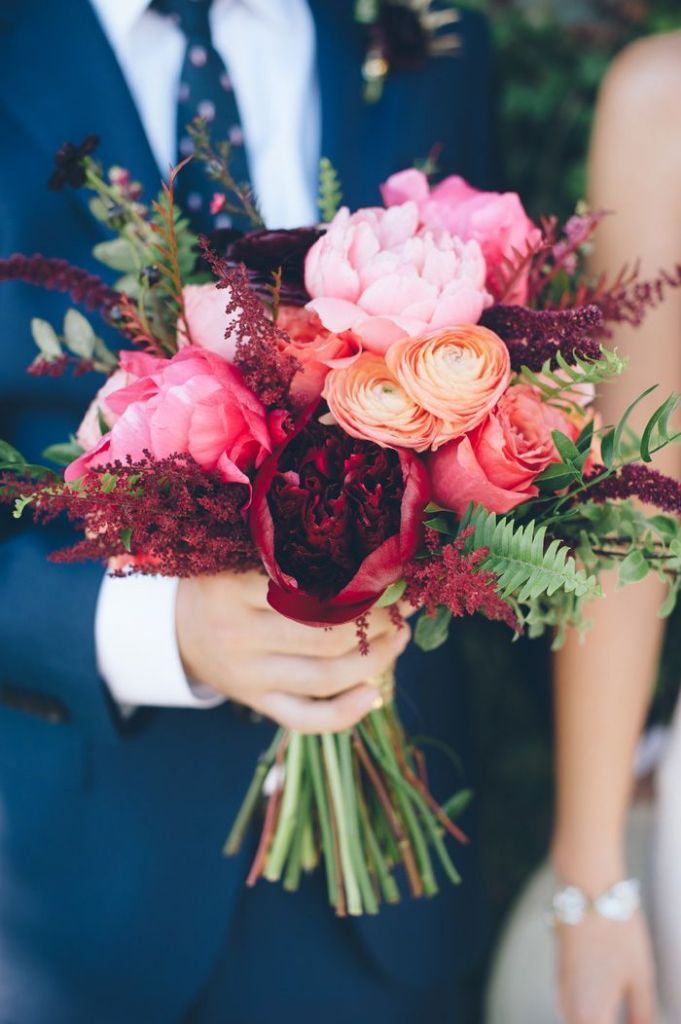 raspberry vintage bridal bouquet