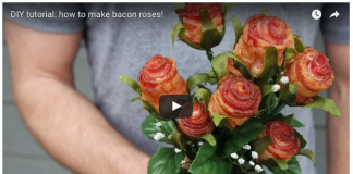 DIY Bacon Roses for Valentine's Day