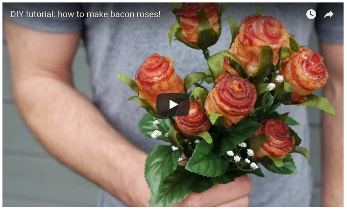 DIY Bacon Roses for Valentine's Day